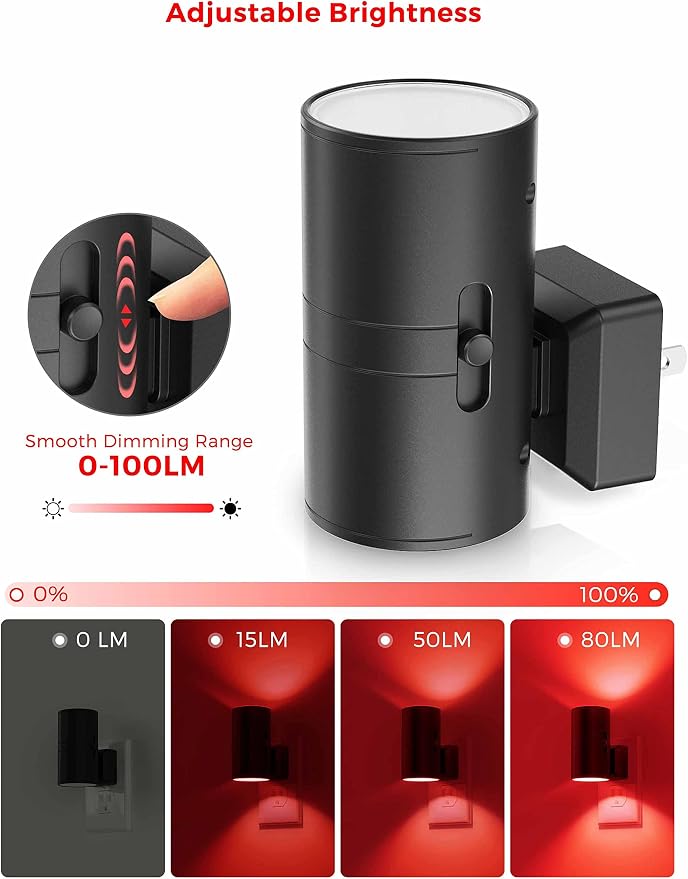L LOHAS LED Red Night Light, Night Lights Plug into Wall, LED Night Lights - Image 3