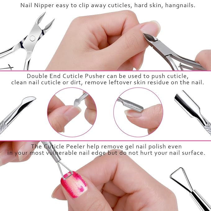 FANDAMEI Nail Files and Buffers, Manicure Tools Nail Care Kit - Image 5