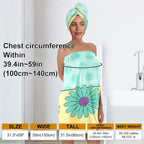 Women’s Spa Wrap Towel and Hair Drying Cap Set – Floral Quick-Dry Bath Wrap - Image 3