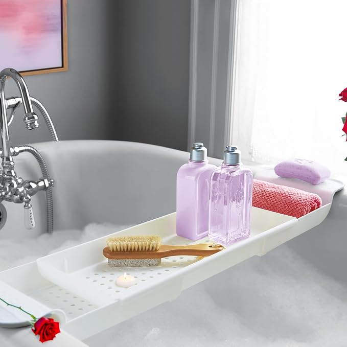 madesmart Expandable Bath Shelf, Adjustable Bathtub Tray - Image 2
