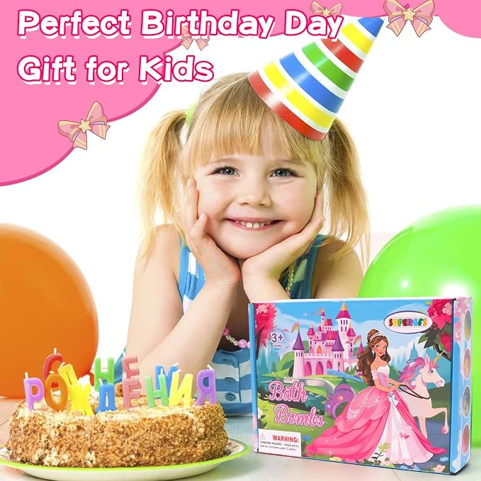 Bath Bombs for Kids with Surprise Inside Princess Toys Natural Bath Bombs - Image 6