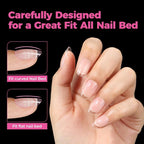 UNA GELLA Short Oval Round Nail Tips Pre Etched Short Oval Gel Nail Tips Soft - Image 4