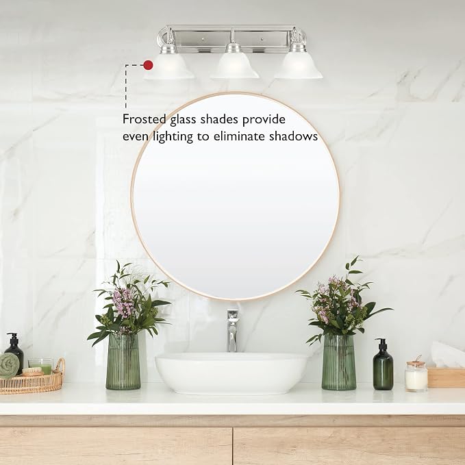 Design House Millbridge 3-Light Vanity Light, Satin Nickel Finish, Frosted - Image 4