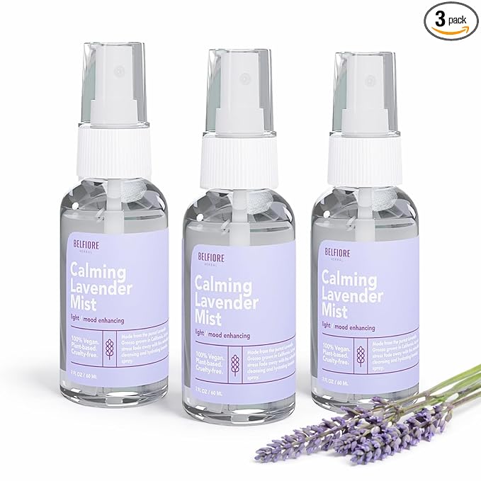 100% Natural Lavender Mist Spray, Organic Face Body Hair Hydrating Mister by BelfioreHerbal