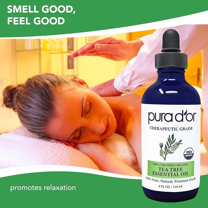PURA D'OR ORGANIC Tea Tree Melaleuca Essential Oil 100% Pure & Natural - Image 3