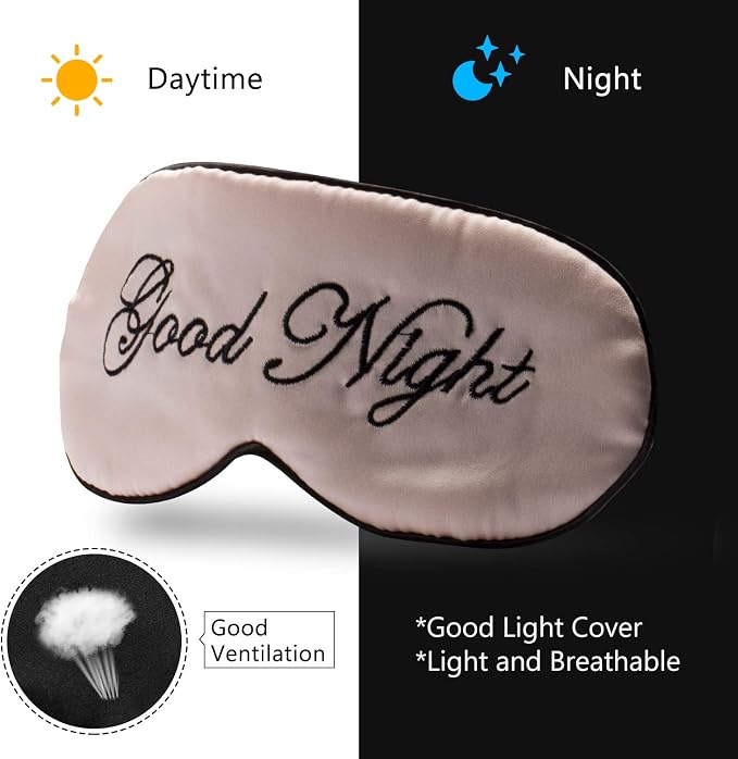 Silk Sleep Eye Mask for Women and Men Soft Ladies Ultra Lightweight Adjustable - Image 3
