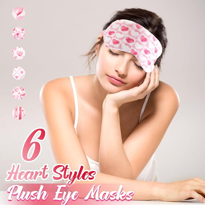 Cuffbow 6 Pack Plush Sleep Mask Set, Cute Plush Eye Masks - Image 4