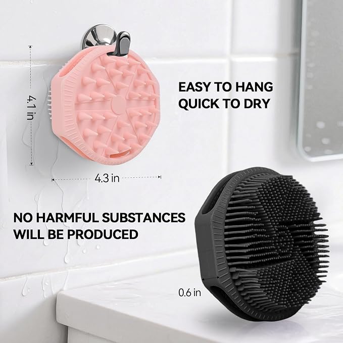 2-Pack Soft Silicone Dual-Sided Body Scrubber & Loofah | Gentle Exfoliating - Image 5
