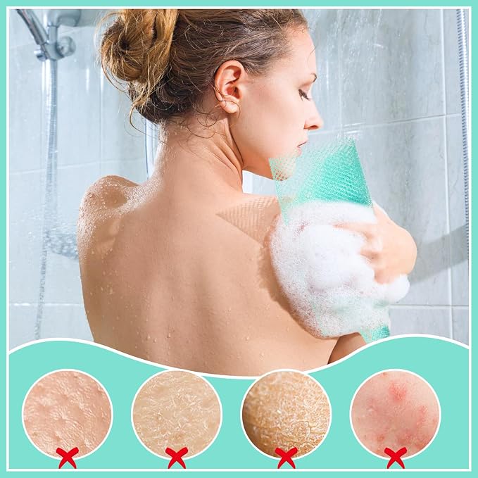 6 Pack African Net Sponge Exfoliating Glove Set, 3 Bath Sponge Body Scrubber - Image 6