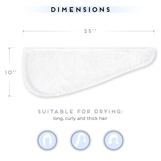 SimpleField 2 Pack Microfiber Hair Towel Wrap - Image 5