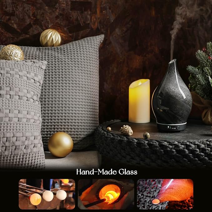 Porseme 150ml Essential Oil Diffuser Glass Color Changing Aroma Air Diffusers - Image 5