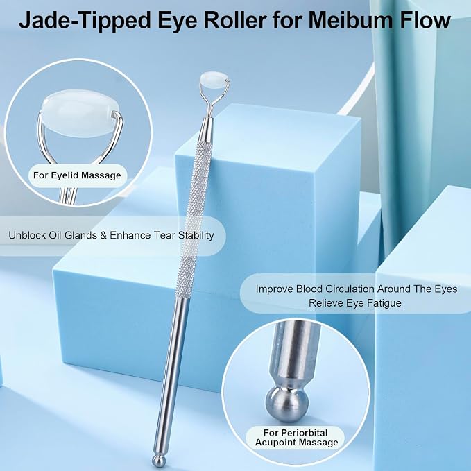 Metal Eyelid Massage Wand for Dry Eyes, Eyelid Roller for Chalazion, Stye & MGD - Image 4