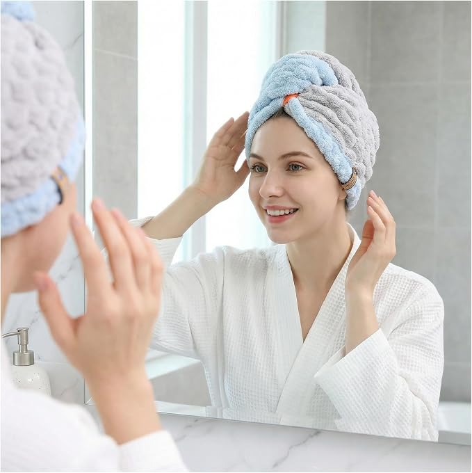 Hair Towel Wrap for Women, High Absorbency Hair Drying Towel Wrap, Lightweight by KIVMTAR