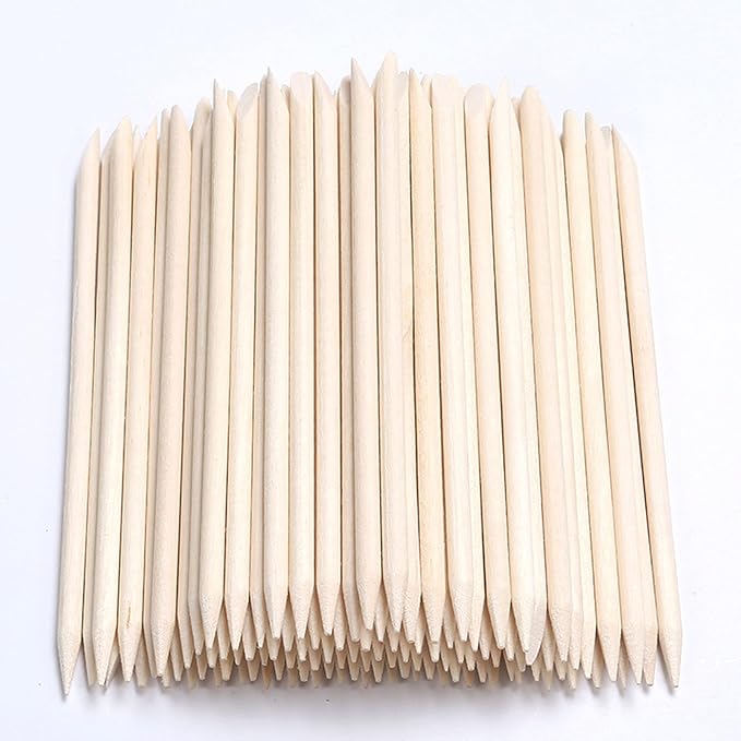 600Pcs Orange Wood Sticks for Nails, HOOMBOOM Double Sided Cuticle Pusher - Image 3