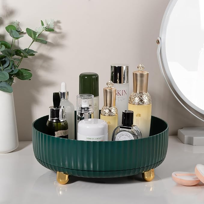 Anyoifax Makeup Perfume Organizer Tray 360 Degree Rotating Lazy Susan Skincare - Image 2