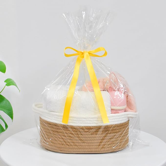 ABenkle Small Basket with Handles, Boho Decorative Rope Woven Dog Cat Toy - Image 4