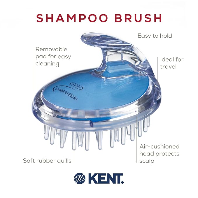 KENT SH1 BLU Scalp Scrubber Hair Brush & Scalp Exfoliator - Image 4