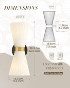 Indoor Wall Sconces, HWH Hardwired Black and Gold Bathroom Sconces Wall Lighting - Image 2