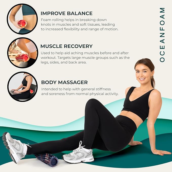 Oceanfoam Ripple Travel Foam Roller Firm Mini Foam Roller - Image 6