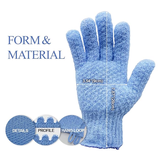 Evridwear Exfoliating Glove for Shower Men and Women, Dual Texture Bath Body - Image 2