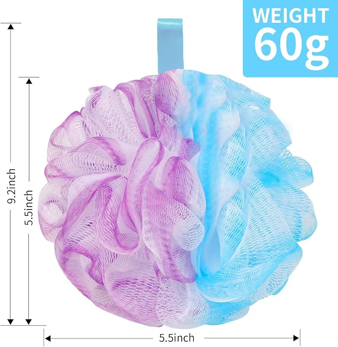 BCKENEY Bath Loofah Shower Sponge Body Back Scrubber Soft Mesh Shower Puffs - Image 2