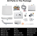 Midanya Shower System with Tub Spout, Bathtub Shower Faucet Set with Square - Image 9