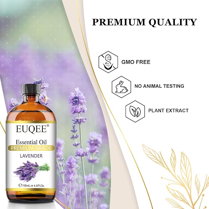 EUQEE Lavender Essential Oil 118mL Pure Lavender Oil Large Capacity Essential - Image 3