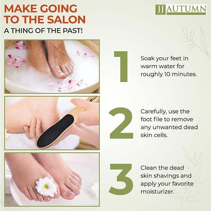 Spa Quality Foot Rasp/Callus Remover Double Sided Wood Professional Foot File - Image 6