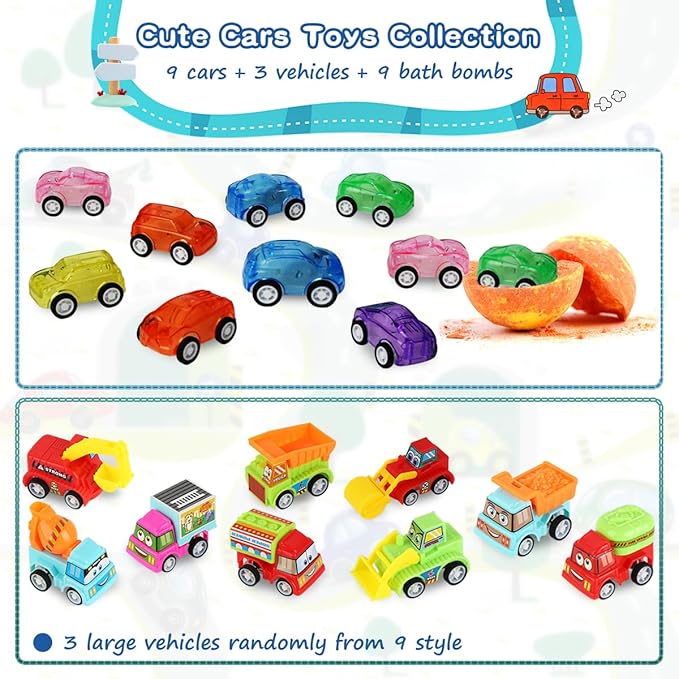 Bath Bombs for Kids with Toys Inside, 9 Pack Handmde Bath Bombs Set with - Image 3