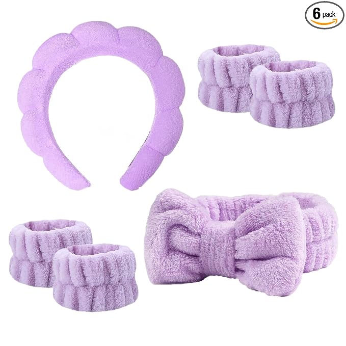 6 Pcs Elastic Microfiber Spa Headband Set by Unknown