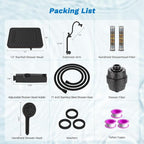 Hibbent 5-spray Dual Filtered Rainfall Shower Head Combo, High Pressure 13'' - Image 9