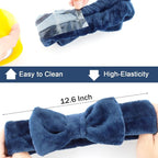 Ondder Spa Headband for Washing Face 8 Pack Navy Blue Skincare Headbands for - Image 5