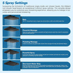Hibbent cUPC Certified 13'' Shower Head Combo, High Pressure 5 Spray Rainfall - Image 2