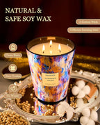 M&SENSE Summer Night Scented Soy Large Candle, 3-Wick 35oz 150 Hours Non-Toxic - Image 4