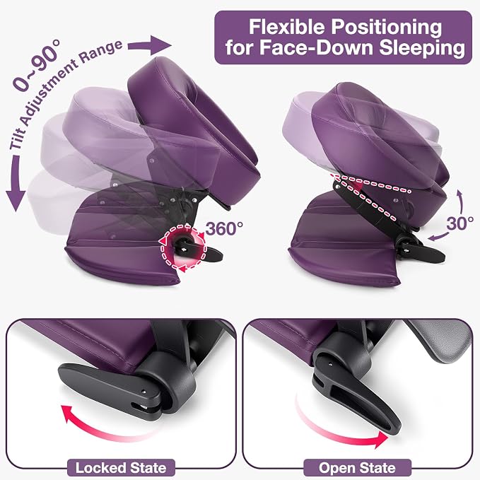 Udefineit Face Down Tabletop Massage Kit, Adjustable Headrest Face Cradle - Image 2