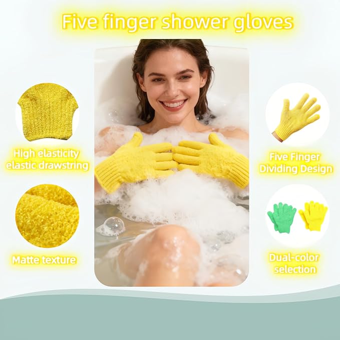 4-Pack SpaGlow Exfoliating Bath Gloves - Image 8