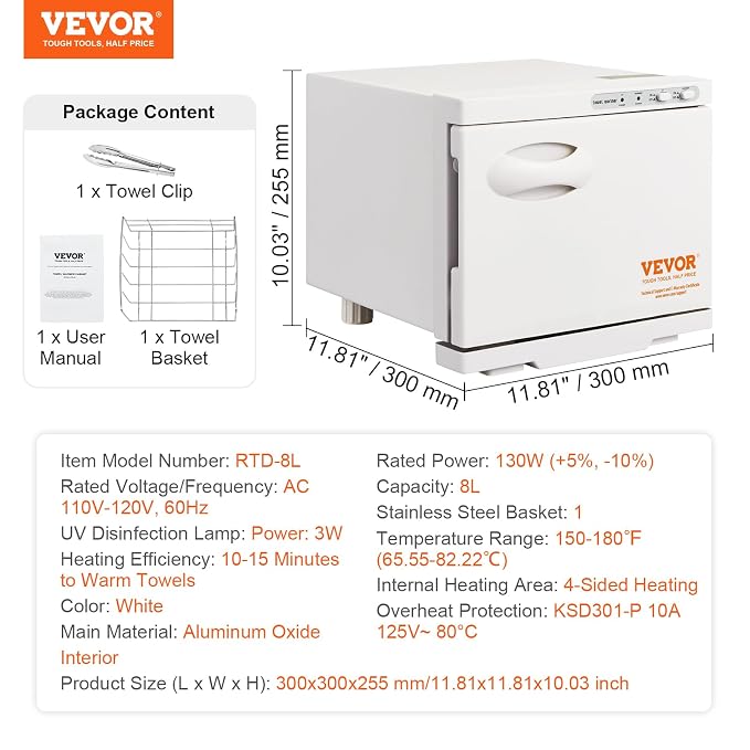 VEVOR Hot Towel Warmer, 8L Small Towel Warmer Cabinet - Image 7