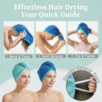 VOOVA & MOVAS Aqua & Blue Microfiber Hair Towel Wrap - Image 5
