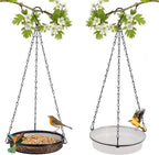 HRAYLTOP 2-in-1 Set Hanging Bird Feeder and Bath by HRAYLTOP