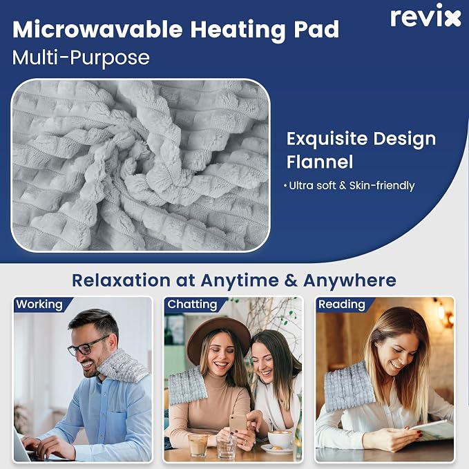 REVIX Microwave Heating Pad, 8 * 14" Flaxseeds Heating Pads Microwavable Moist - Image 4