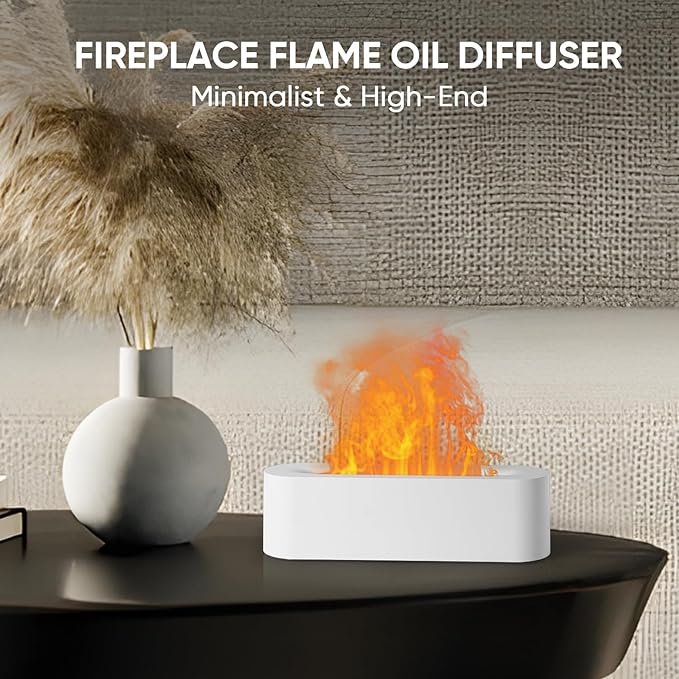 YALEDI Essential Oil Diffuser, Fireplace Flame Fire Oil Diffuser, 150ml - Image 2