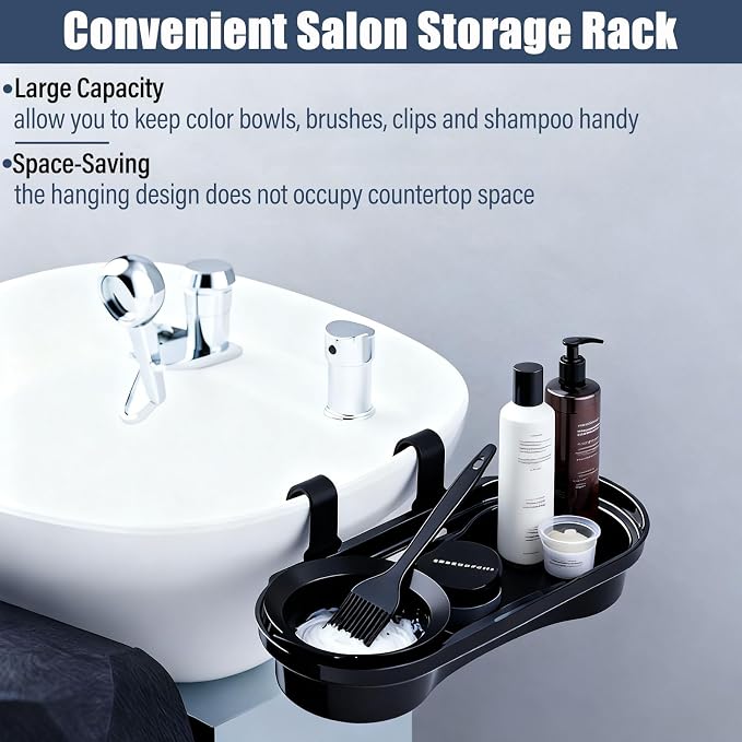 Salon Storage Rack Shampoo Bottle Shelf Shampoo Bowl Tray to Hold Color Bowls - Image 2