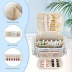 Makeup Bag with Multi-Pockets, Travel Cosmetic Bag with 2 Transparent Side - Image 2