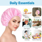 6 PCS Shower Caps for Women, Double Side Waterproof Shower Cap, Reusable - Image 4