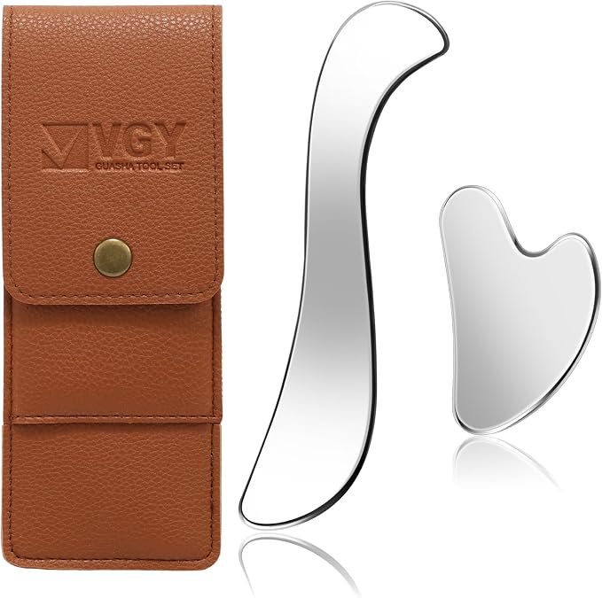 VGY Stainless Steel Gua Sha Facial Tools Set, Tighten Skin Massage Guasha by VGYBrandFlagship