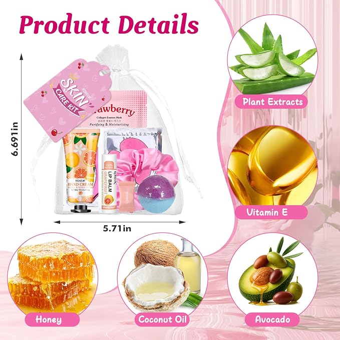 80PCS Spa Party Supplies for Girls, Include Facial Masks, Lip Balm, Hand Cream - Image 6