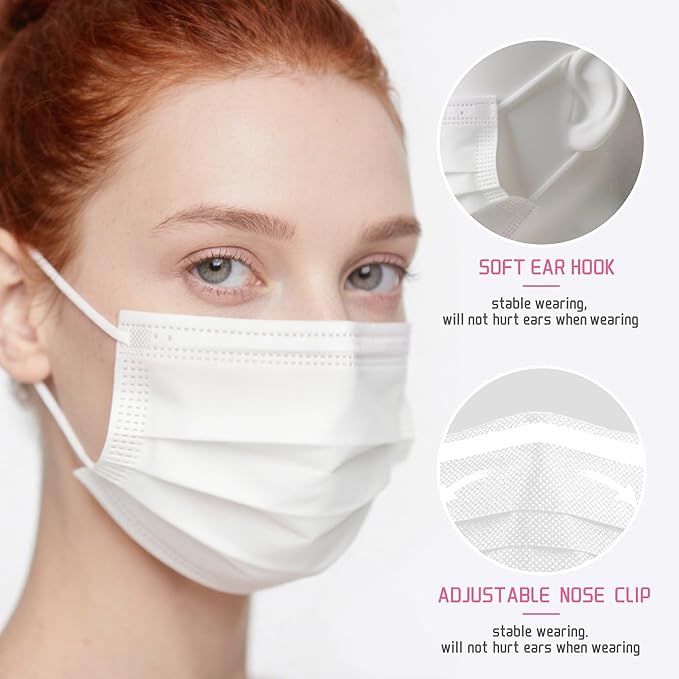 LEMENT Disposable Face Masks 125 Pcs, 3 Ply Face Mask Elastic Earloops - Image 3