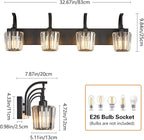 Modern Bathroom Vanity Light, 4-Light Black Wall Sconce - Image 4