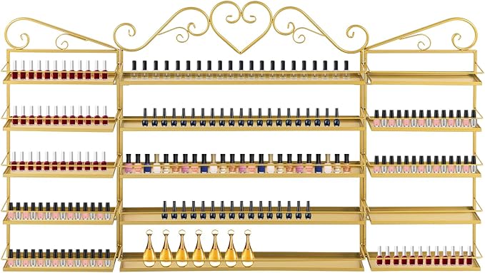 5 Tiers Wall-Mounted Nail Polish Storage Racks Metal Nail Polish Holder by Unknown
