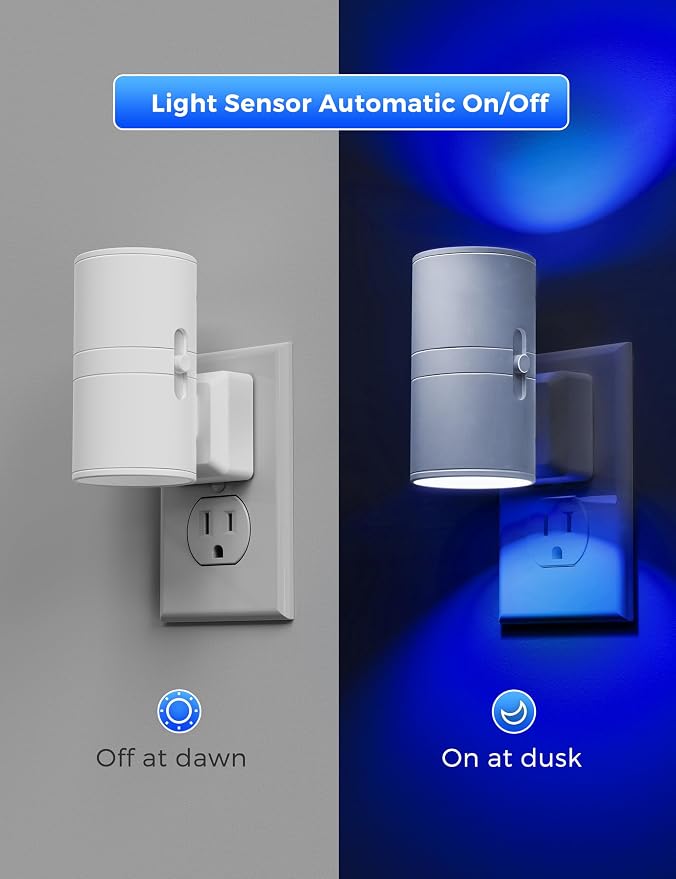 L LOHAS LED Night Light, Light Sensor, Dimmable Night Light, Calm Blue - Image 3